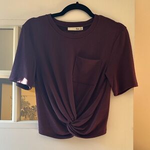 Aritzia Dark Purple Knotted Crop Top